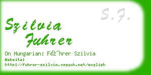 szilvia fuhrer business card